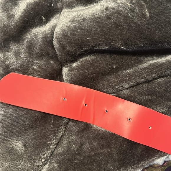 Coral and white striped dress with hidden pockets and removable belt - Picture 13 of 14